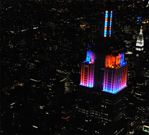 Spectacle de lumière LED Empire State Building organisé Halloween