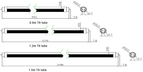 Grille type T8 LED Tube